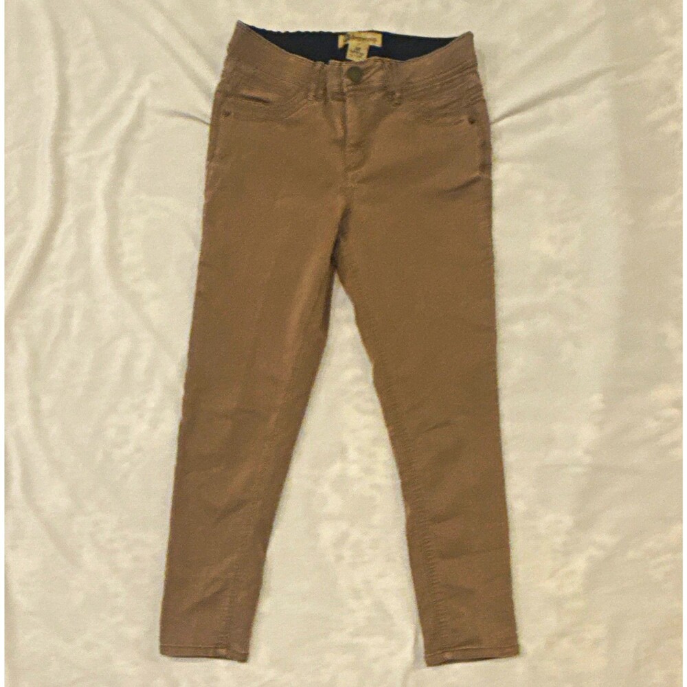 Democracy Beige Twill Ankle Skinny Pants Mid Rise Pockets size 8 “Ab” technology